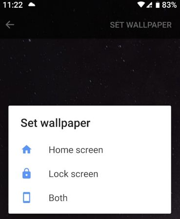 How to change wallpaper in android P 