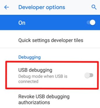 How to enable USB debugging in Pixel 3 XL