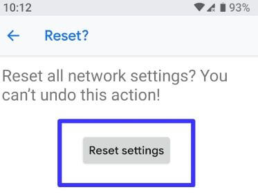 How to reset network settings in Pixel 3 XL