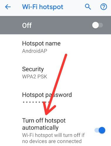 How to turn off hotspot automatically on android P 9.0