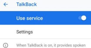 How to turn on talkback on android Oreo 8.1