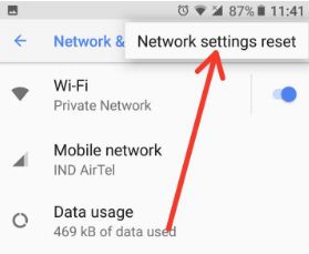 Network settings reset on android P 9.0