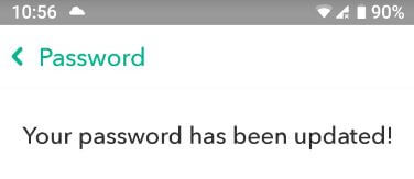 Password reset on Snapchat android