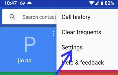 Phone app settings in Google Pixel 2