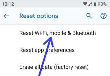 Reset Wi-Fi, mobile and Bluetooth in Pixel 3 XL