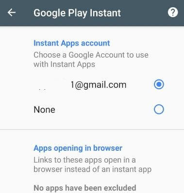 Turn off android instant apps on Oreo 8.1