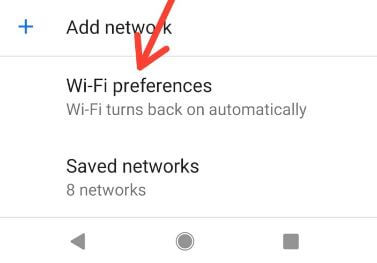 Wifi preferences in android P 9.0