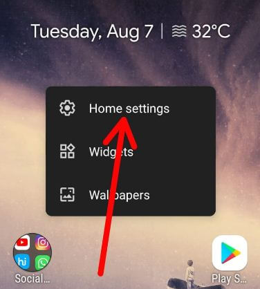 Android 9 Pie home screen settings