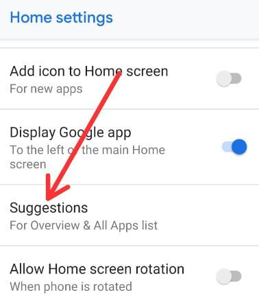 disable app actions android 9 pie