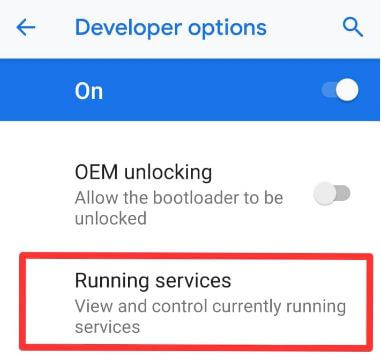 Android P running services