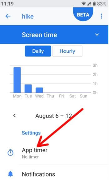 App timer in android Pie 9.0