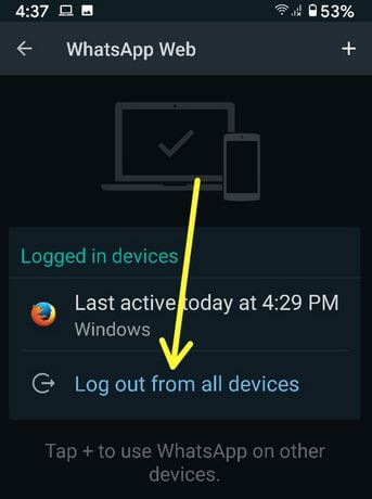 How to Log Out WhatsApp Web Account From Android Remotely