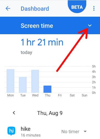 See time spent on apps android 9 Pie