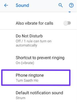 Set song as ringtone on android Pie 9