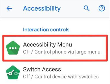 Android Pie accessibility menu