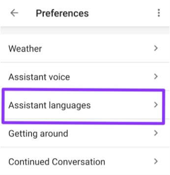 Change Assistant languages on android Pie device