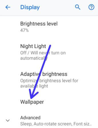 Google Pixel 3 wallpaper settings