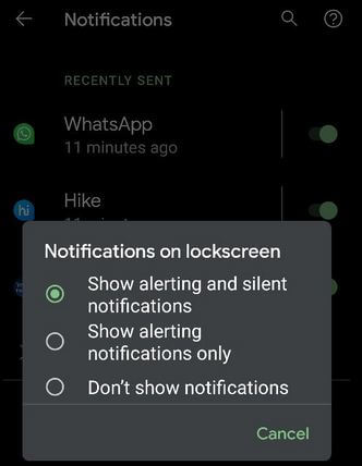 Hide lock screen notification on Pixel 3 and 3 XL