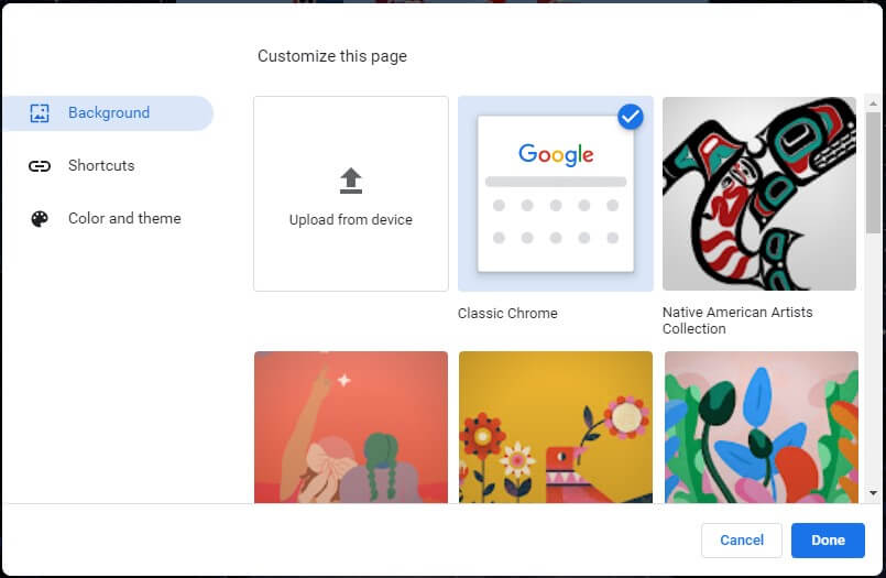 How To Customize And Change Google Backgrounds In Chrome