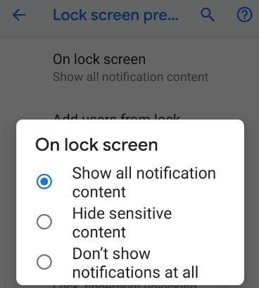 How to hide lock screen notifications on Android 9 Pie