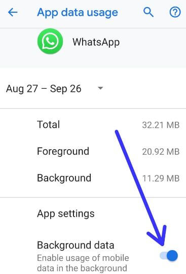 How to restrict background data Android Pie 9