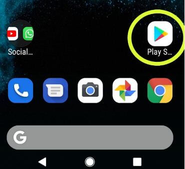 Open Google Play store app in android 9 Pie