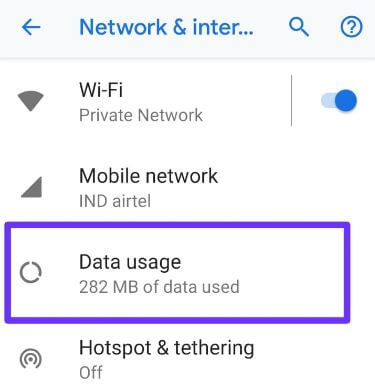 Reduce data usage on Android Pie 9