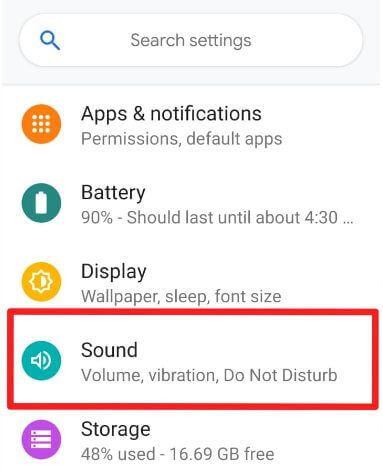 Android 9.0 Pie sound settings