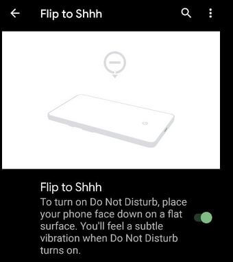 Enable Flipp to Shhh Gesture to automatically turn on DND mode in your Pixel 3a