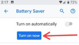 Enable battery saver on Pixel 3