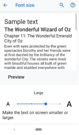How to change font and display size in Pixel 3 Pie