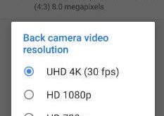 How to change video resolution on Pixel 3 Pie