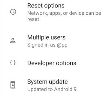How to check system software update Android 9