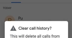 How to clear call history Android 9 Pie