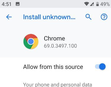 How to enable unknown sources on Pixel 3