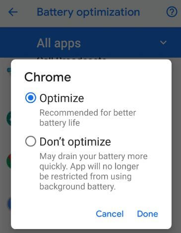 How to optimize app battery life on Pixel 3 Pie
