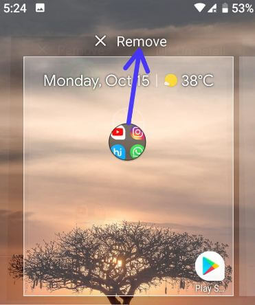 How to remove app folder from Pixel 3 home screen