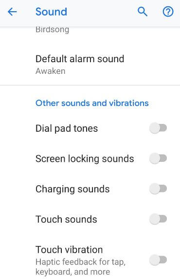 How to turn off sound & vibration on Pixel 3 Pie