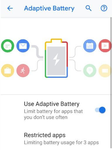 How to turn on adaptive battery Pixel 3 Pie