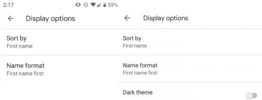 How to turn on dark theme in phone app Android
