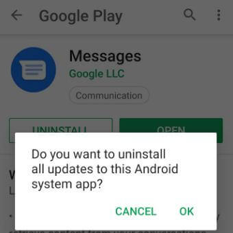 How to uninstall apps update on Android 9 Pie