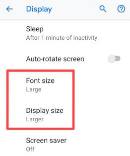 Make font size larger on Pixel 3