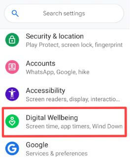 Pixel 3 Digital wellbeing settings