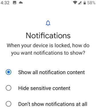 Pixel 3 Lock screen notifications change