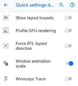 Pixel 3 quick settings developer tiles settings