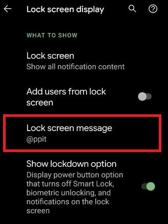Put A Message on Lock Screen on Pixel 3a and 3a XL