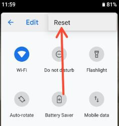 Reset quick settings menu on Android 9 Pie