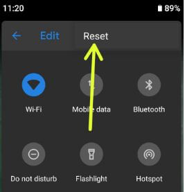 Reset quick settings tiles on Google Pixel 3
