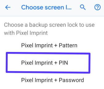 Set up fingerprint on Pixel 3