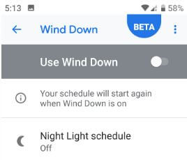 Turned off wind down mode in Google Pixel 3